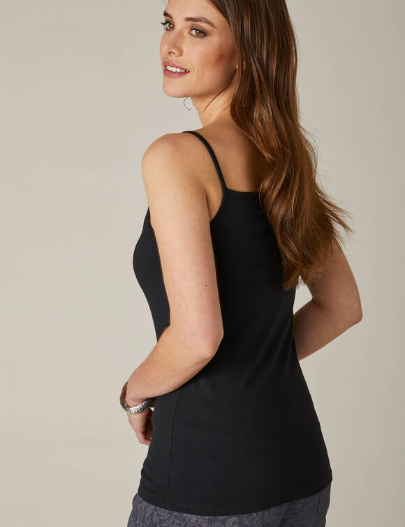 Débardeur fines bretelles uni (noir) Débardeur fines bretelles uni (noir)